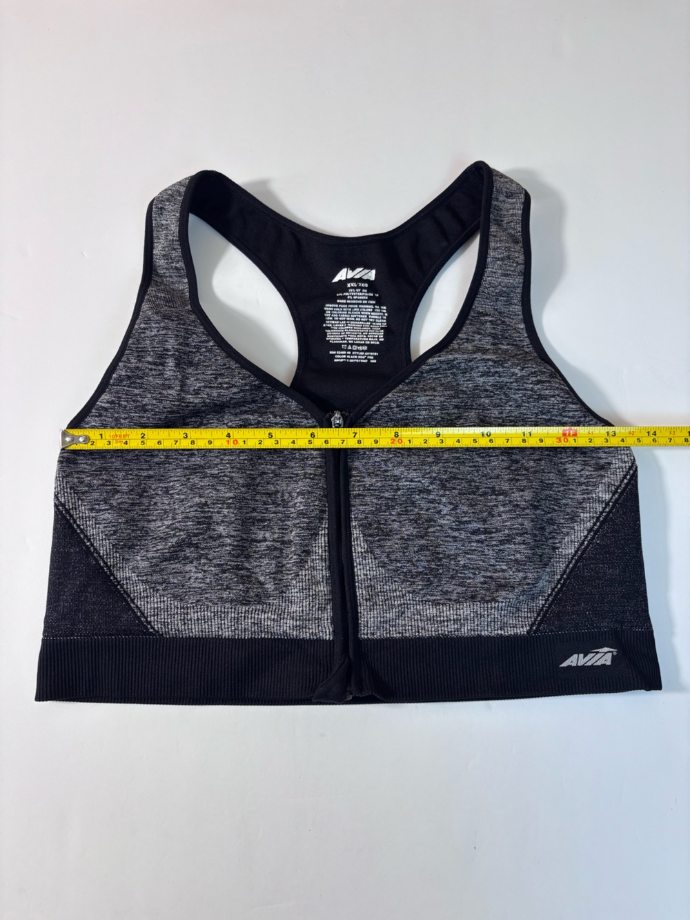 Avia Seamless Front-Zip Sports Bra Racerback Versatile Comfort Activewear Sz XXL - Picture 9 of 9